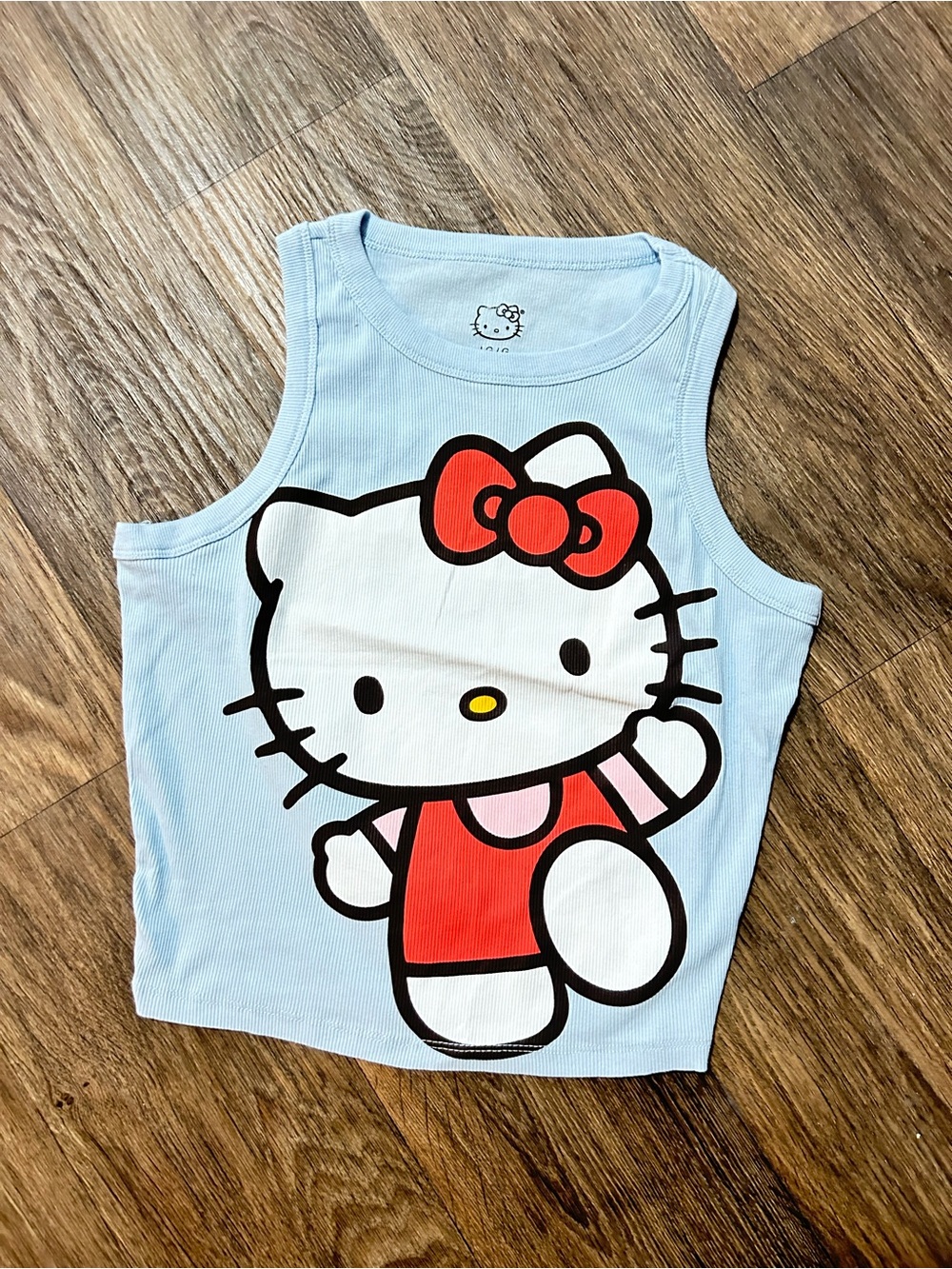 Hello Kitty Light Blue Tank with Red Bow Graphic - Kids
